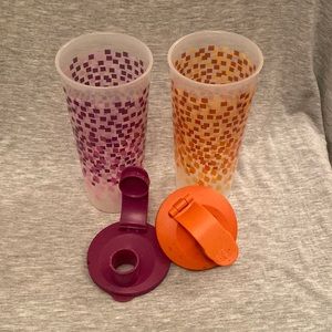 Tupperware plastic tumblers
